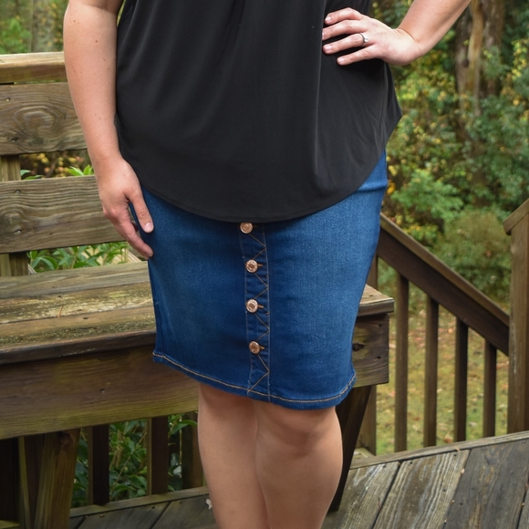 Denim Skirt elastic waistband - Picture 2 of 6